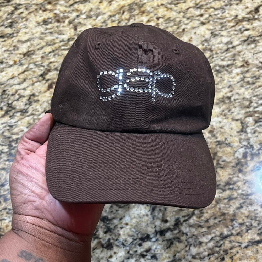Vintage Gap Brown Rhinestone Logo Dad Hat Adjustable Strapback Casual Cap Y2K